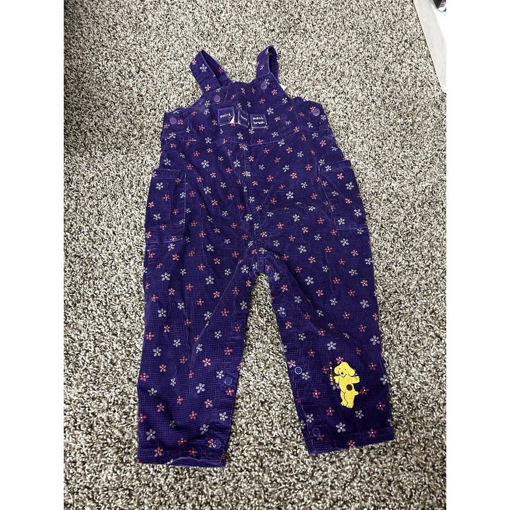 Vintage 2001 Spot the Dog Overalls Corduroy Purple Embroidery Nostalgia 18 Mo
